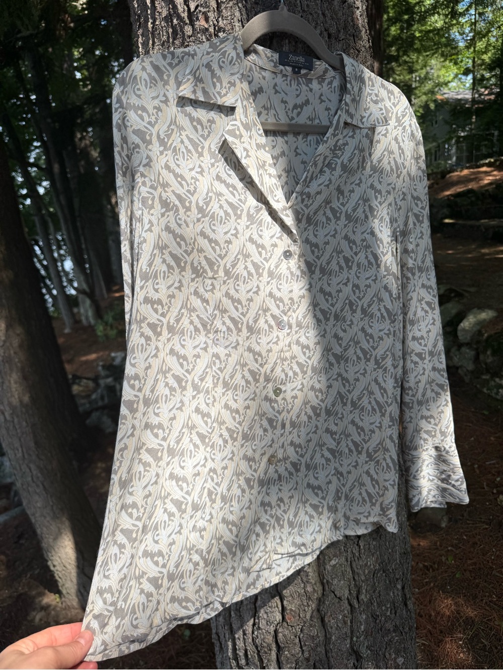 Zanella Platinum Made In Italy Rayon Printed Buttondown 8 - Picture 5 of 11